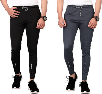 BRAIN COMFORT Solid Men Black, Grey Track Pants