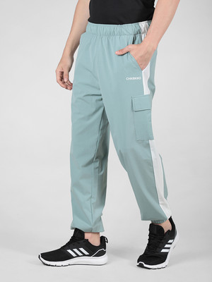 CHKOKKO Colorblock Men White Track Pants