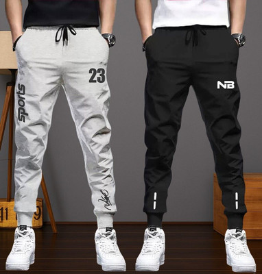 Lieo Trend Solid Men Black, Grey Track Pants
