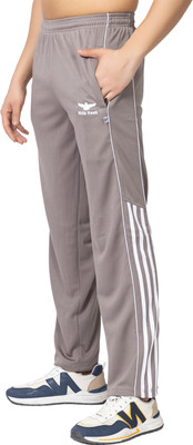 White Hawk Striped Men Grey Track Pants