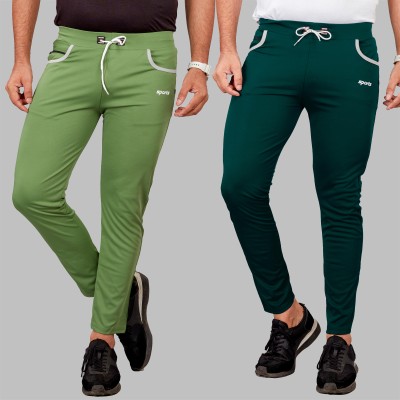 DEVICE OF HOVID FASHION Solid Men Light Green, Dark Green Track Pants