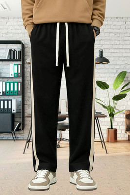 IRHA Solid Men Black Track Pants
