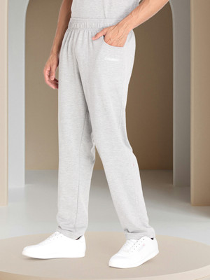 CHKOKKO Solid Men Silver Track Pants