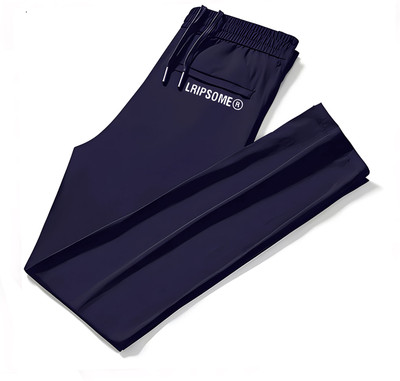 Lripsome Solid Men Dark Blue Track Pants