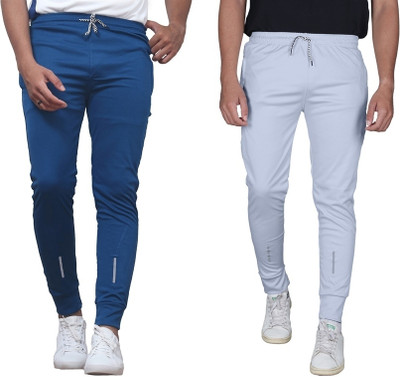 DRB CREATION Solid Men Blue, Grey Track Pants