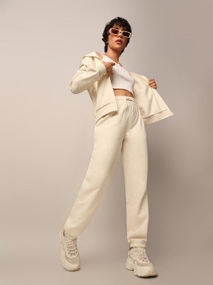 ONLY Solid Women Beige Track Pants