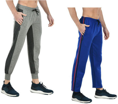 KAVYA Striped Men Blue, Grey Track Pants
