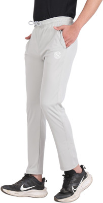 SmallTry Solid Men Grey Track Pants