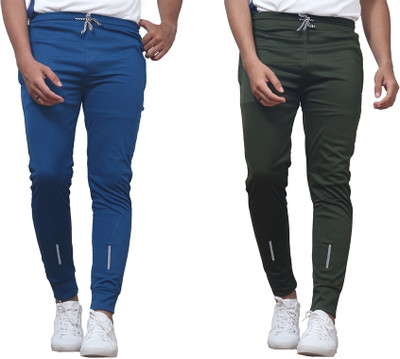 DRB CREATION Solid Men Blue, Dark Green Track Pants