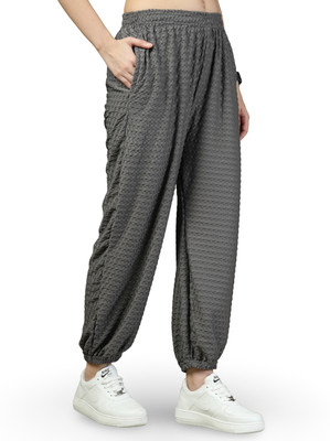 UZARUS Self Design Women Grey Track Pants