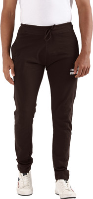 Snap and Spark Printed Men Brown Track Pants