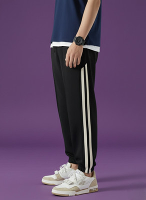 Dockstreet Solid Men White Track Pants