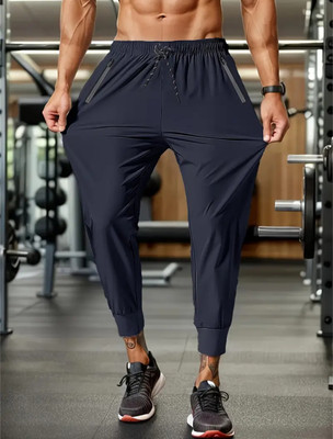 Povaxpo Solid Men Blue Track Pants