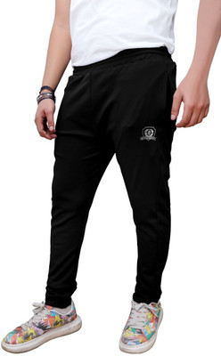 TRUST OUS Solid Men Black Track Pants