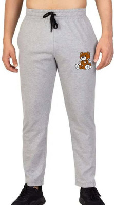 Rebozo Printed Men Grey Track Pants
