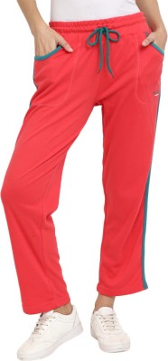 V-MART Striped Women Red Track Pants