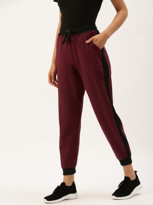 ARISE Self Design Women Maroon Track Pants