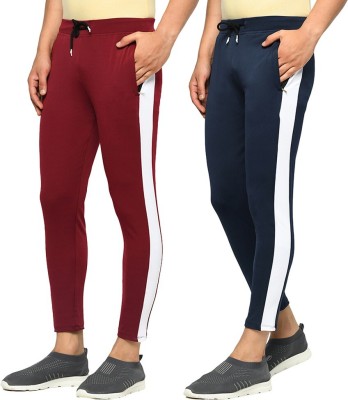 R RIDACHY Colorblock Men Dark Blue, Maroon Track Pants