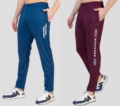 Zeffit Printed Men Blue, Maroon Track Pants