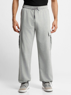 NOBERO Self Design Men Grey Track Pants