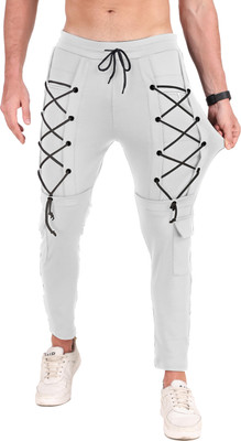 Plus91 Self Design Men Grey Track Pants