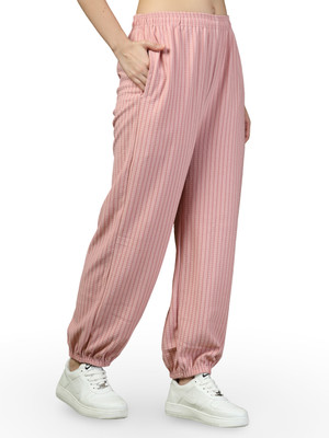 UZARUS Self Design Women Orange Track Pants