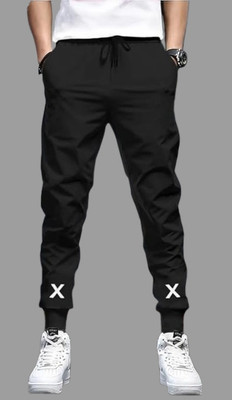 AR 9 Printed Men Black Track Pants