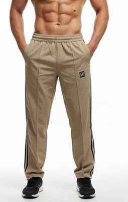 jeneric Solid Men Brown Track Pants