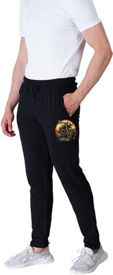 Kartblack Solid Men Black Track Pants