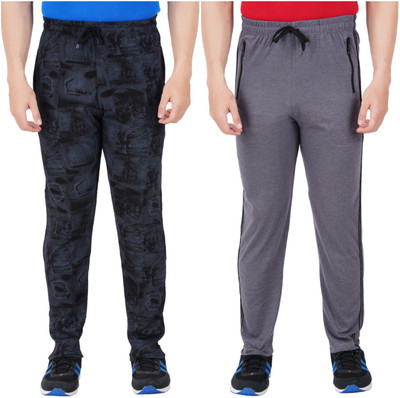 Guide Printed Men Black, Grey Track Pants