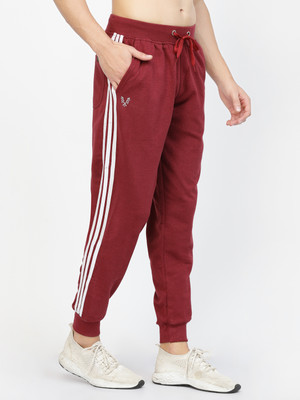 UZARUS Striped Men Maroon Track Pants