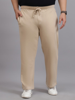 Moonaa Fashion Solid Men Beige Track Pants