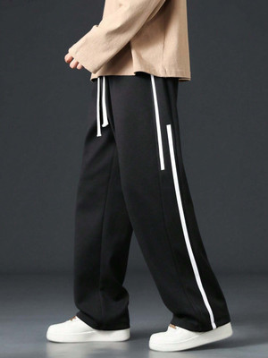 KAJARU Solid Men Black Track Pants