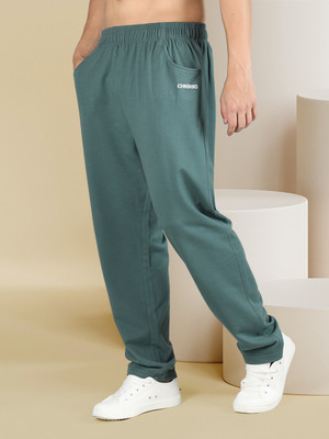 CHKOKKO Solid Men Green Track Pants