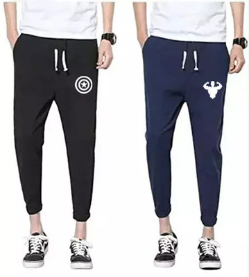 bfb Printed Men Blue Track Pants
