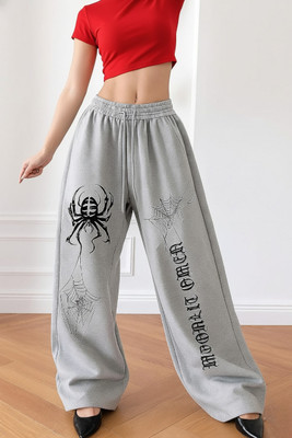 tedwoods Graphic Print Women Grey Track Pants