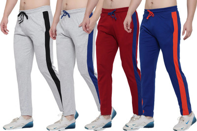 MYOO Colorblock Men Blue, Grey, Red Track Pants