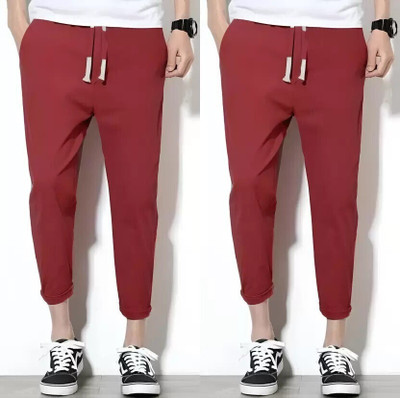 Trandone Regular Fit Men Maroon Trousers