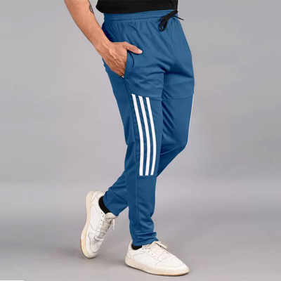 CLOWZED Striped Men Light Blue Track Pants