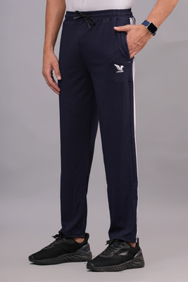 PS COLLECTION Solid Men Blue Track Pants