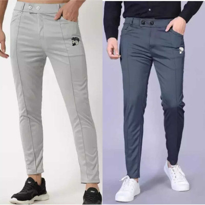 SUMITGARMENT Solid Men Grey, Silver Track Pants