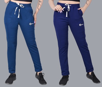 ANTRUE Solid Women Dark Blue, Blue Track Pants