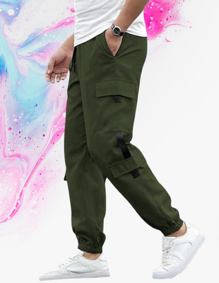 Kesaria Textile Company Self Design Men Dark Green Track Pants