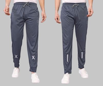 Kashvi Self Design Men Grey, Grey Track Pants