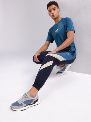 HRX by Hrithik Roshan Striped Men Blue Track Pants