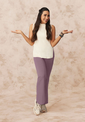 BlissClub Solid Women Pink Track Pants