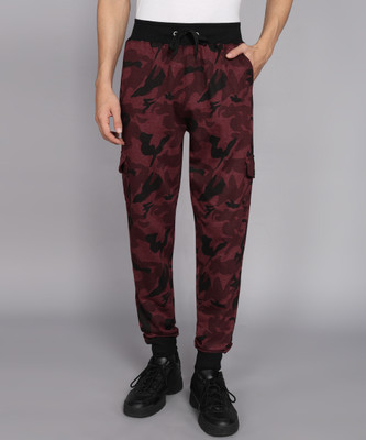 GYRFALCON Printed Men Maroon Track Pants