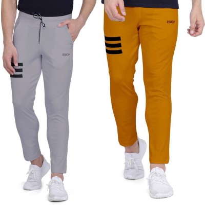 R RIDACHY Striped Men Grey, Yellow Track Pants