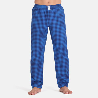 U.S. POLO ASSN. Checkered Men Light Blue Track Pants