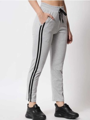 SKUs Striped Women Grey Track Pants